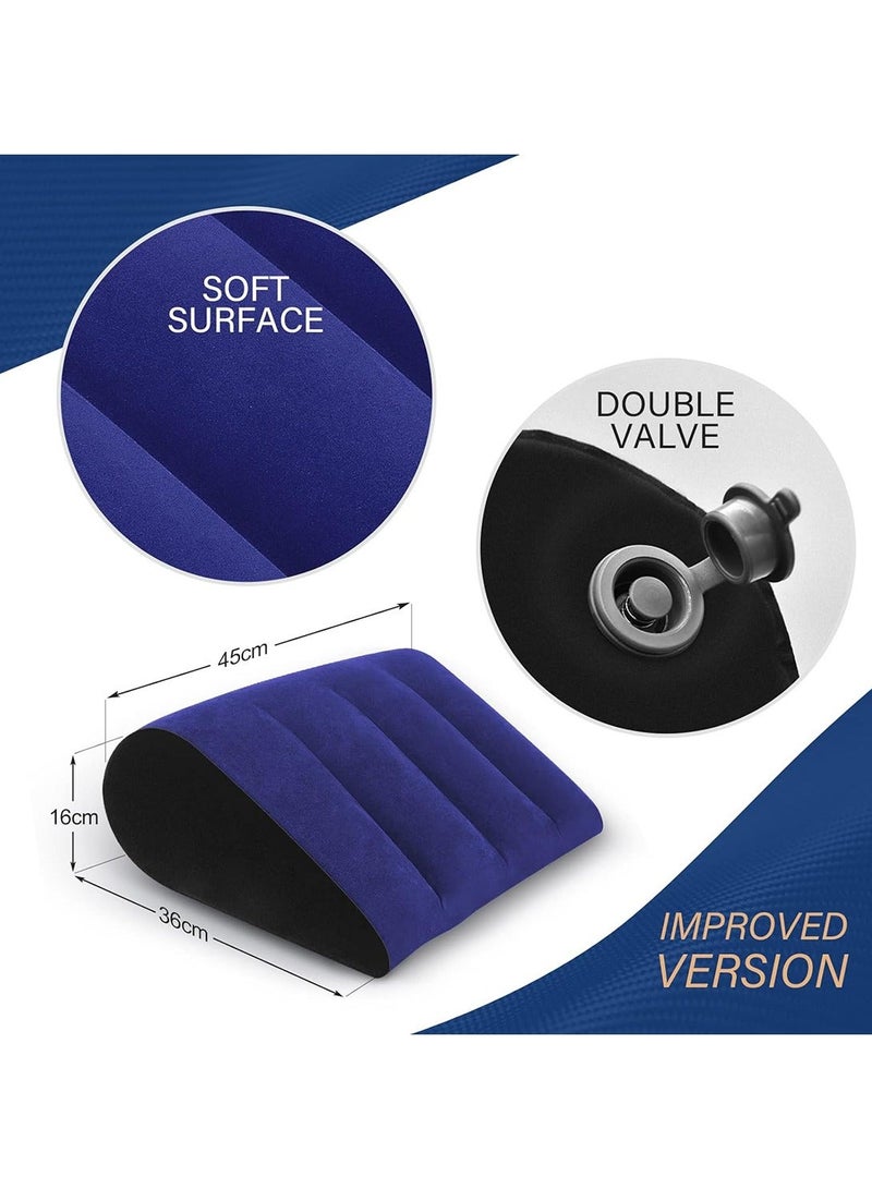 Portable Inflatable Wedge Pillow Lightweight Body Positioning Inflatable Cushion Suitable for Sleeping Leg Elevation Back and Neck Support Travel Fast Inflating and Deflating - Image 3